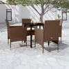 Image de vidaXL Ensemble à manger de jardin coussins 5 pcs Marron/noir