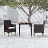 Image de vidaXL Ensemble à manger de jardin avec coussins 3 pcs noir3099305