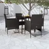 Image de vidaXL Ensemble à manger de jardin avec coussins 5 pcs Noir