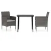 Image de Vidaxl Ensemble De Salle Ã Manger De Jardin Et Coussins 3pcs Gris/Noir
