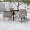 Image de vidaXL Ensemble à manger de jardin et coussins 5pcs Gris/noir