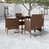 Image de vidaXL Ensemble à manger de jardin coussins 5 pcs Marron/noir3099324