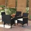 Image de vidaXL Ensemble à manger de jardin avec coussins 5 pcs Noir3099330