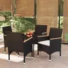 Image de vidaXL Ensemble à manger de jardin avec coussins 5 pcs Noir