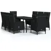 Image de Vidaxl Ensemble De Salle Ã Manger De Jardin Avec Coussins 9 Pcs Noir