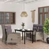 Image de vidaXL Ensemble à manger de jardin et coussins 5pcs Gris/noir