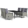 Image de Vidaxl Ensemble De Salle Ã Manger De Jardin Et Coussins 7pcs Gris/Noir