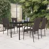 Image de vidaXL Ensemble à manger de jardin 5 pcs Marron et noir3099385