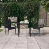 Image de vidaXL Ensemble à manger de jardin 3 pcs Noir