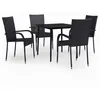 Image de Vidaxl Ensemble De Salle Ã Manger De Jardin 5 Pcs Noir