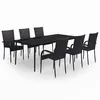 Image de vidaXL Ensemble à manger de jardin 7 pcs Noir