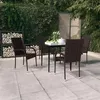 Image de vidaXL Ensemble de salle à manger de jardin 5 pcs Marron et noir