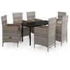 Image de vidaXL Vidaxl Ensemble De Salle À Manger De Jardin Avec Coussins 7 Pcs Gris