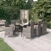 Image de vidaXL Ensemble de salle à manger de jardin avec coussins 9 pcs Gris