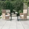 Image de vidaXL Ensemble à manger de jardin avec coussins 3 pcs Beige3099455
