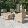 Image de vidaXL Ensemble de salle à manger de jardin avec coussins 5 pcs Beige