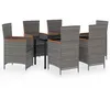 Image de vidaXL Vidaxl Ensemble De Salle À Manger De Jardin Avec Coussins 7 Pcs Gris