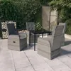 Image de vidaXL Ensemble de salle à manger de jardin avec coussins 5 pcs Gris