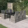 Image de vidaXL Ensemble de salle à manger de jardin avec coussins 7 pcs Gris