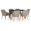 Image de Vidaxl Ensemble De Salle Ã Manger De Jardin Avec Coussins 7 Pcs Marron