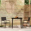 Image de vidaXL Ensemble à manger de jardin 3 pcs Noir