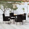 Image de vidaXL Ensemble à manger de jardin 5 pcs Noir
