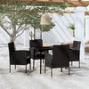 Image de vidaXL Ensemble à manger de jardin 5 pcs Noir