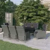 Image de vidaXL Ensemble de salle à manger de jardin 9 pcs Gris clair