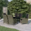 Image de vidaXL Ensemble de salle à manger de jardin 7 pcs Marron