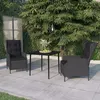 Image de vidaXL Ensemble de salle à manger de jardin 3 pcs Gris foncé