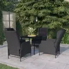 Image de vidaXL Ensemble à manger de jardin 5 pcs Gris foncé3099656