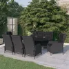 Image de vidaXL Ensemble de salle à manger de jardin 9 pcs Gris foncé
