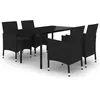 Image de Vidaxl Mobilier Ã DÃ®ner De Jardin Coussins 5 Pcs RÃ©sine TressÃ©e Verre