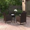 Image de vidaXL Mobilier à dîner de jardin coussins 5 pcs Résine tressée Verre