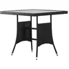 Image de vidaXL Table de jardin Noir 80x80x74 cm Résine tressée318712