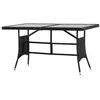 Image de vidaXL Table de jardin Noir 140x80x74 cm Résine tressée318713