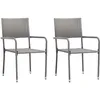 Image de Vidaxl Chaise Ã DÃ®ner De Jardin Empilable Lot De 2 Gris RÃ©sine TressÃ©e