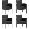 Image de vidaXL Chaises de jardin coussins noir lot de 4 noir résine tressée318729