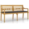 Image de Vidaxl Banc Batavia Avec Coussin Anthracite 150 Cm Bois De Teck Massif
