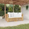 Image de vidaXL Canapés d'angle de jardin et coussins 2 pcs Bois teck massif3100863