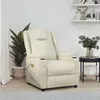 Image de vidaXL Fauteuil de massage blanc crème similicuir