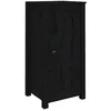 Image de vidaXL Vidaxl Buffets 2 Pcs Noir 40x35x80 Cm Bois Massif De Pin