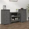 Image de vidaXL Buffets 2 pcs Gris 40x35x80 cm Bois massif de pin813744
