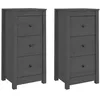 Image de vidaXL Buffets 2 pcs Gris 40x35x80 cm Bois massif de pin