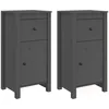 Image de vidaXL Vidaxl Buffets 2 Pcs Gris 40x35x80 Cm Bois Massif De Pin