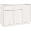 Image de vidaXL Vidaxl Buffet Blanc 110x34x75 Cm Bois Massif De Pin