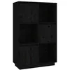Image de vidaXL Buffet Noir 74x35x117 cm Bois massif de pin