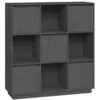 Image de vidaXL Buffet Gris 110,5x35x117 cm Bois massif de pin