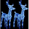 Image de vidaXL vidaXL Rennes de Noël 2 pcs 80 LED Bleu Acrylique