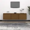 Image de vidaXL Meubles TV 3 pcs Marron miel Bois massif de pin3100127